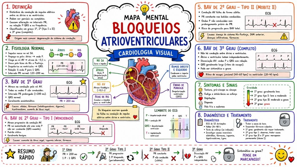 Mapa Mental Bloqueios Atrioventriculares