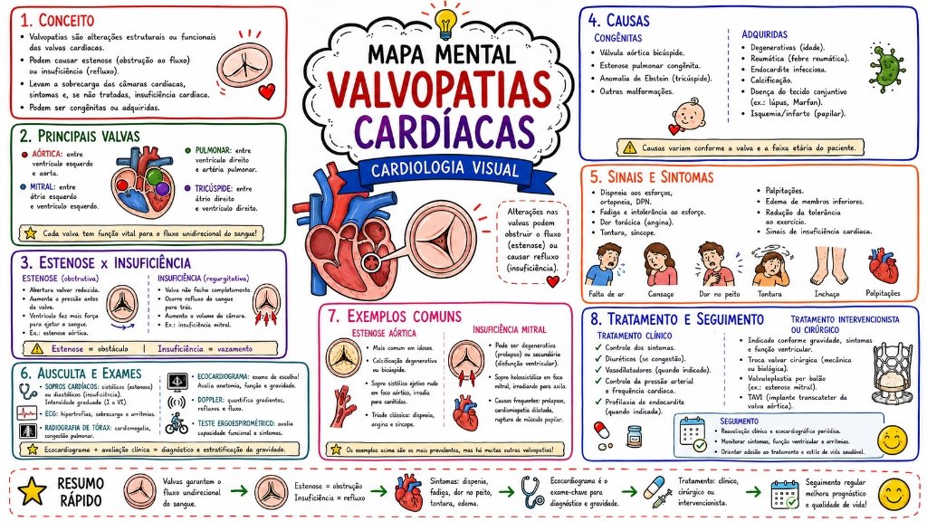 Mapa Mental Valvopatias Cardíacas